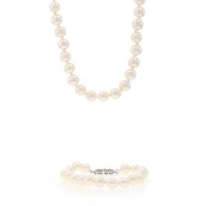 Mikimoto Sea Magic Pearl Knotted Strand Necklace & Bracelet Set - White Gold 14k